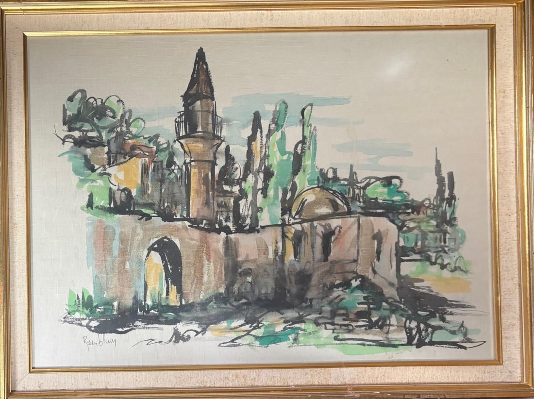 Rosenblum- Print on paper: Artist: Rosenblum. Medium: Print on paper. Measures approx. 20" x 30" (framed). Reference#: 33388.