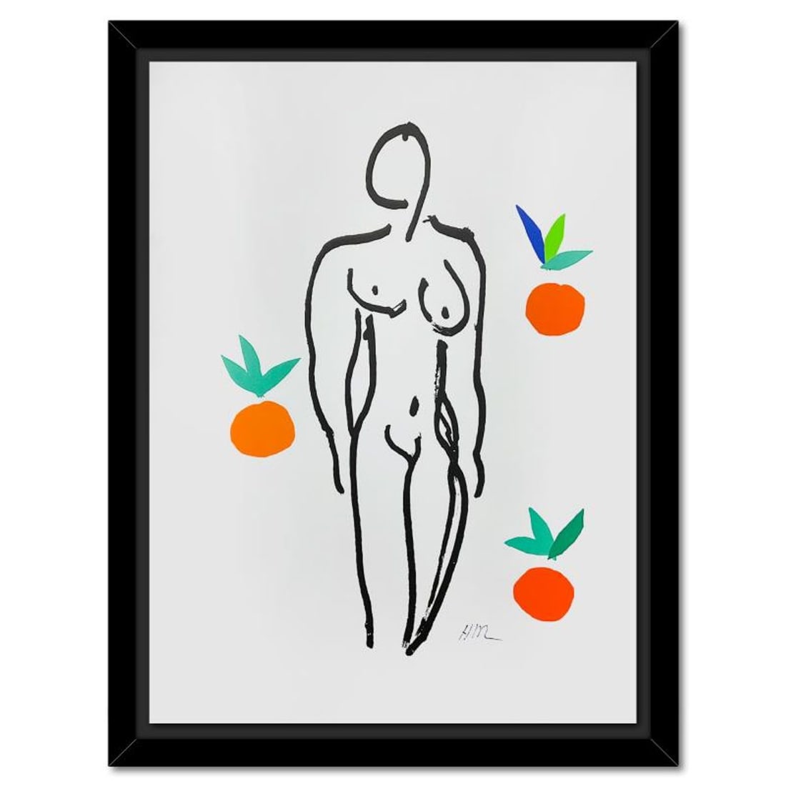Henri Matisse 1869-1954 (After), "Le Nu aux oranges" Framed Limited Edition Lithograph with: Le Nu aux oranges is a limited edition lithograph by Henri Matisse (1869-1954) bearing the plate signature of the artist. This piece comes from an edition of 200 authorized by the Matisse Estate; the 