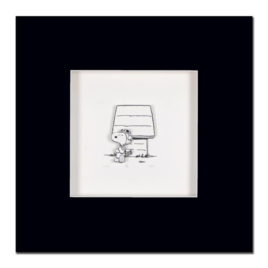 Peanuts, "Hero" Hand Numbered Limited Edition 3D Decoupage with Certificate of Authenticity.: Created from the original artwork archived at the studio, "Hero" portrays the simple yet emotive art of Charles. M. Schulz, creator of PEANUTS. This 3D decoupage print on paper is hand numbered with C
