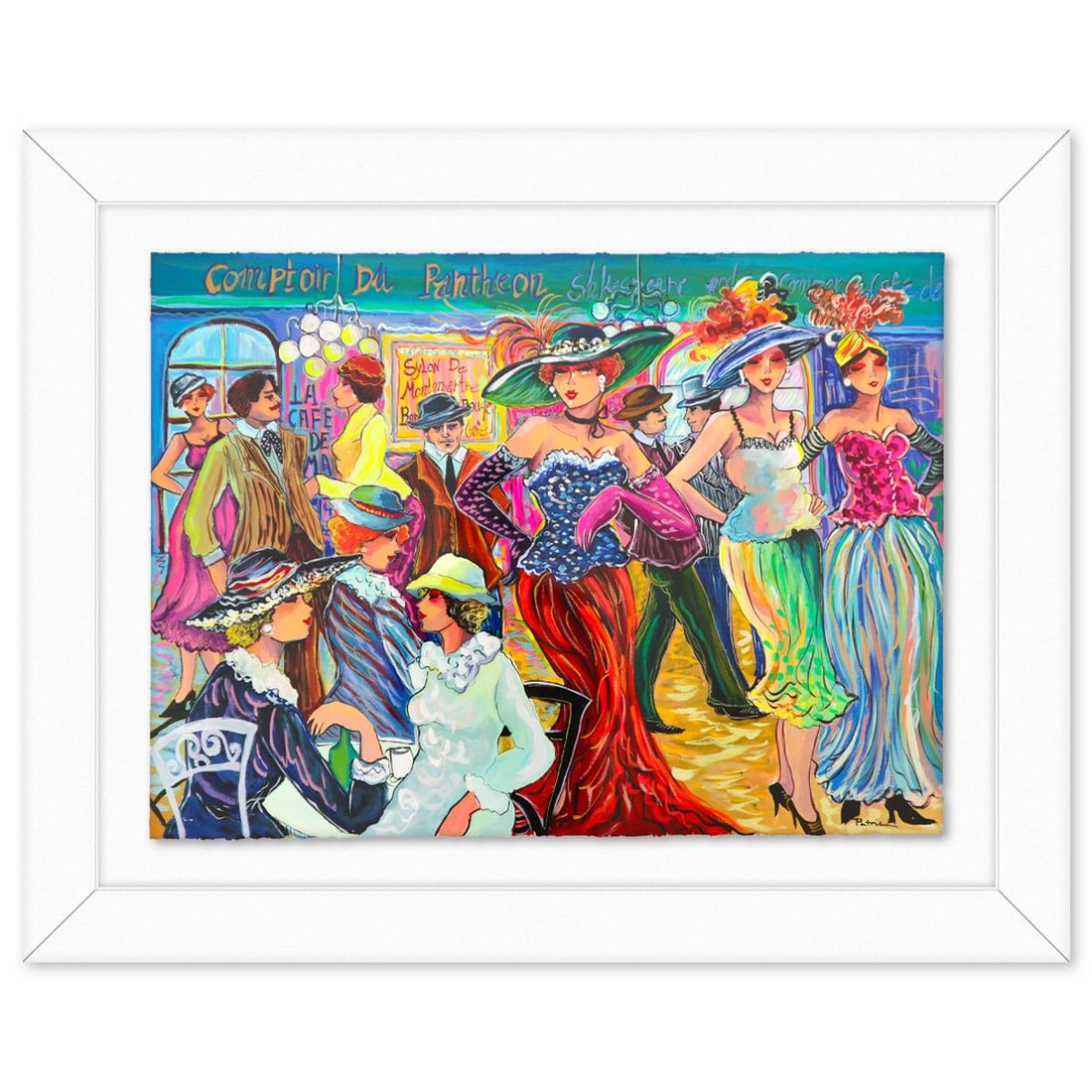 Patricia Govezensky- Original Watercolor "A Festive Exchange": Artist: Patricia Govezensky. Medium: Original Watercolor. Title: A Festive Exchange. Size: 22" x 30". Measures approx. 31" x 39" (framed). Signature: Hand Signed by the artist. Certificate of Authenti