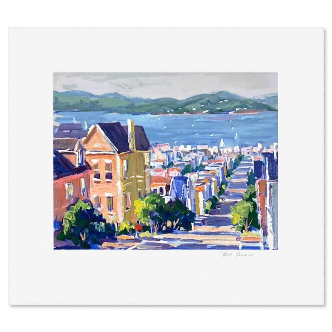 Bill Schmidt, "Bay View Place" Limited Edition Printer's Proof Serigraph, Numbered and Hand Signed: Bay View Place is a limited edition printer's proof serigraph on paper by Bill Schmidt, numbered and hand signed by the artist. Includes Letter of Authenticity. Measures approx. 15" x 17" (border), 9.