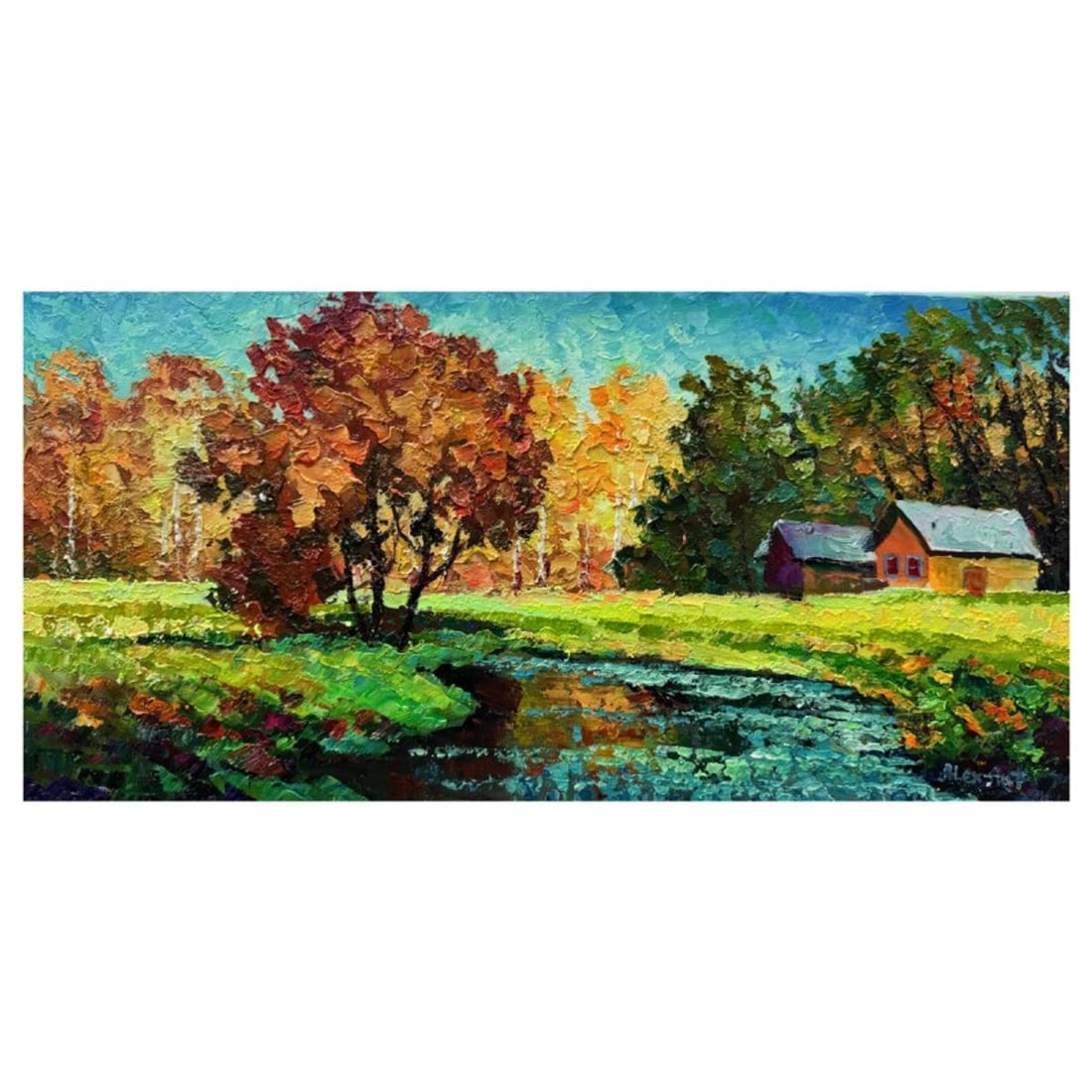Alexander Antanenka, "My Little Home" Hand Signed Original Painting on Canvas with Letter of: My Little Home is an original oil painting on stretched canvas by Alexander Antanenka. Hand signed by the artist, the piece comes with a letter of authenticity. Measures approximately 12" x 24" (image