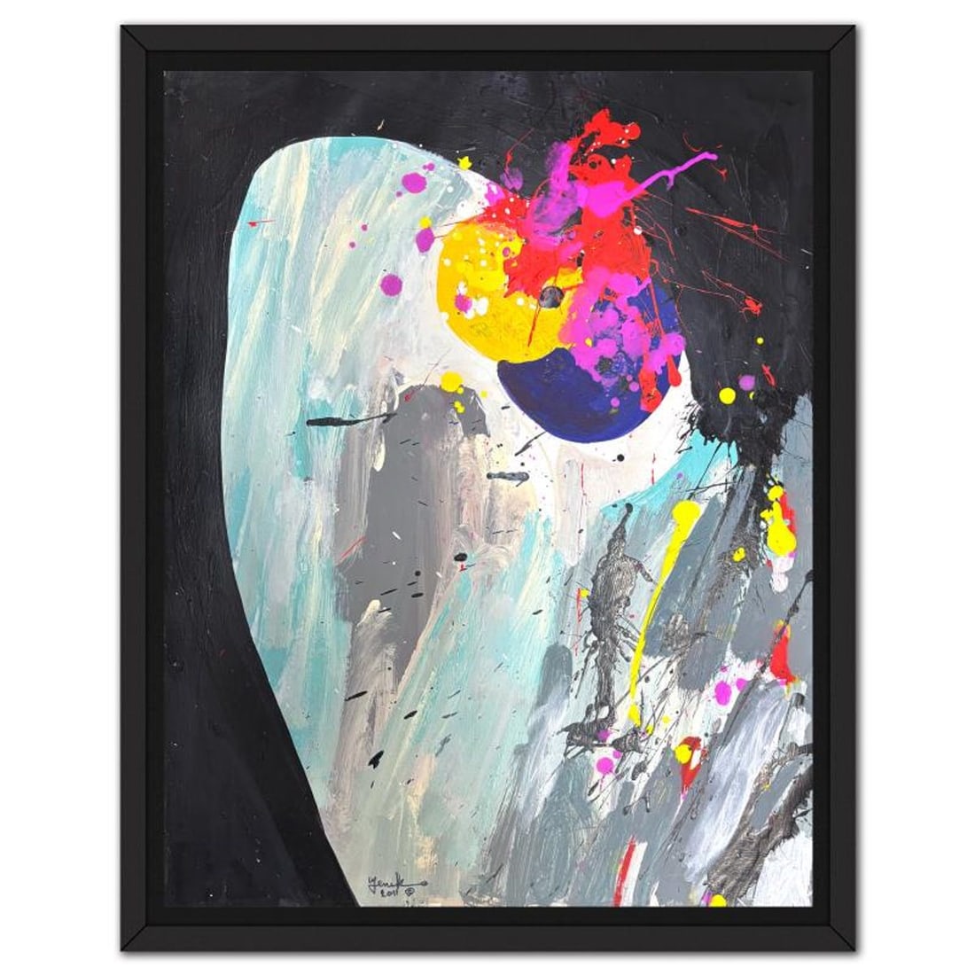 Jenik Cook, Framed Hand Signed Original Painting with Letter of Authenticity.: This is an original acrylic painting on paper by Jenik Cook. Hand signed by the artist, it includes Letter of Authenticity. This piece comes from the artist's personal collection. Measures approximate