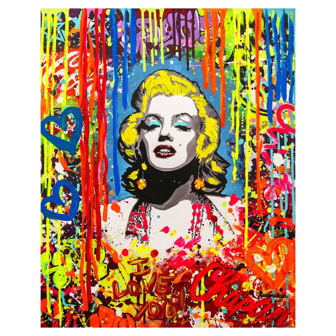 Nastya Rovenskaya- Mixed Media on Canvas "Blonde Bombshell": Artist: Nastya Rovenskaya. Medium: Mixed Media on Canvas. Title: Blonde Bombshell. Size: 30" x 24". Signature: Hand signed. Certificate of Authenticity: Is included. Reference#: 52398.