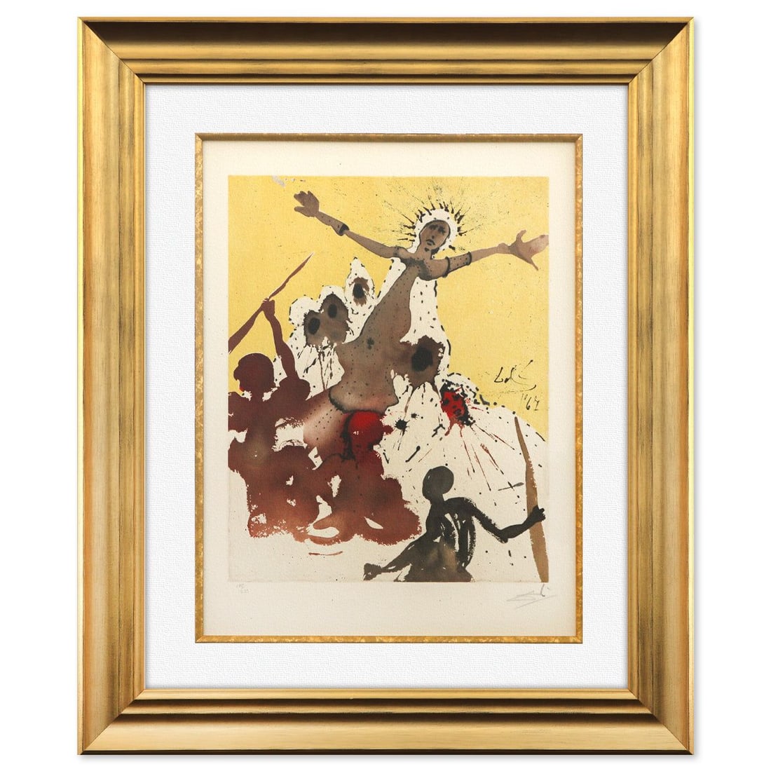 Salvador Dali- Original Lithograph "Arise, Barak, and lead": Artist: Salvador Dali. Medium: Original Lithograph. Title: Arise, Barak, and lead. Size: 24" x 18". Measures approx. 36" x 30" (framed). Signature: Hand signed and numbered. Certificate of