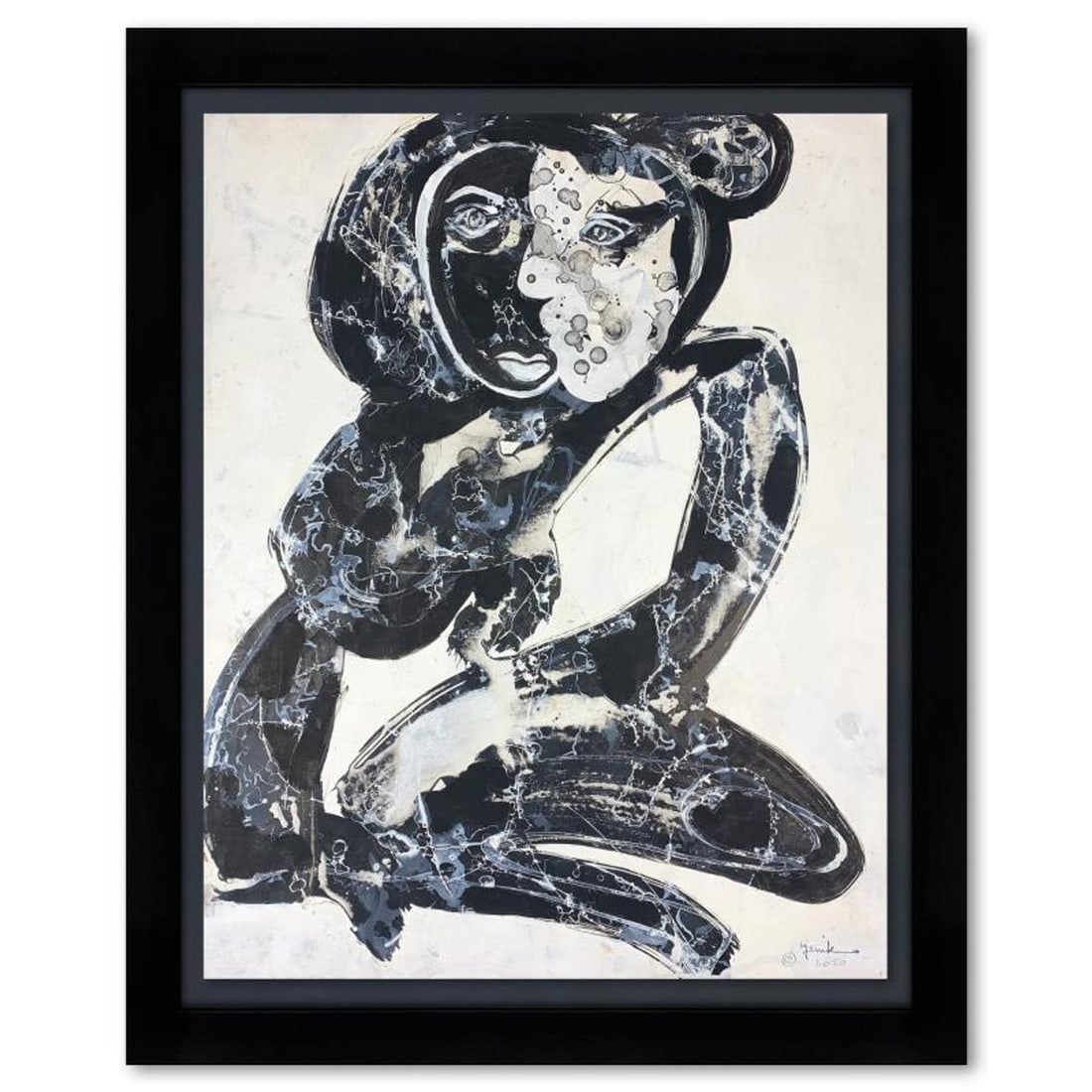 Jenik Cook, Framed Original Acrylic Painting, Hand Signed, Letter of Authenticity.: This is an original acrylic painting on paper by Jenik Cook. Hand signed by the artist, it includes Letter of Authenticity. This piece comes from the artist's personal collection. Measures approximate