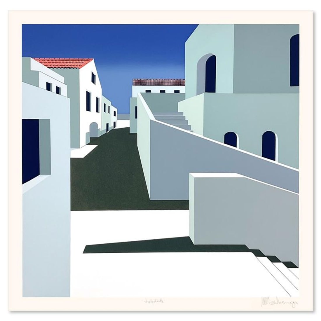 William Schlesinger (1915-2011), "Interlude" Limited Edition Serigraph, Numbered and Hand Signed: Interlude is a limited edition serigraph on paper by William Schlesinger (1915-2011), numbered and hand signed by the artist. Includes Letter of Authenticity. Measures approx. 27" x 27.5" (border), 23