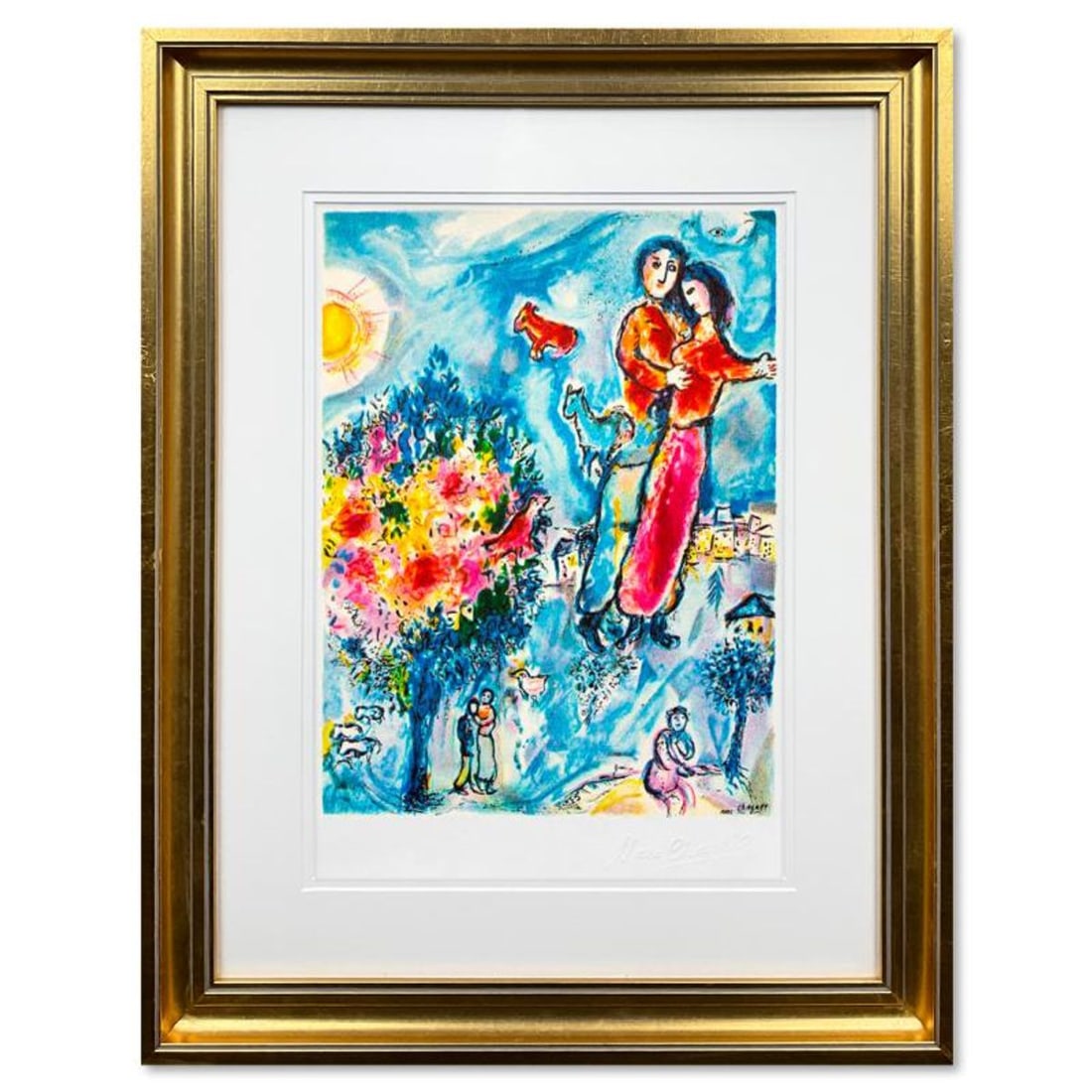 Marc Chagall (1887-1985), "Entre L'hiver Et Le Printemps" Framed Limited Edition Lithograph with (1 of 2)