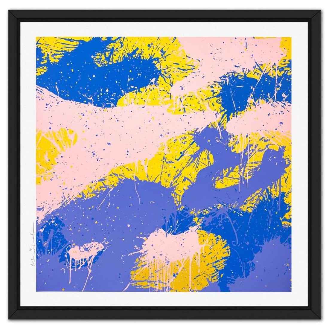 Mr. Brainwash, "Camo Splash C" Framed Limited Edition Silk Screen, Hand Signed with Certificate of: Camo Splash C is a limited edition silk screen print on paper by Mr Brainwash, hand signed and thumb-printed by the artist. The piece comes custom framed with a Certificate of Authenticity. Measures a