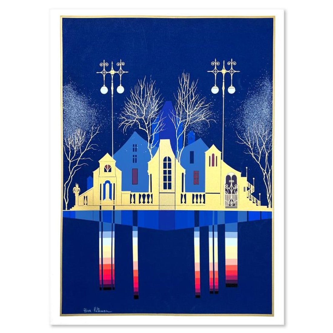 Zina Roitman, Limited Edition Serigraph, Hand Signed and Numbered, Letter of Authenticity.: This is a limited edition serigraph on paper by Zina Roitman. The piece comes hand signed by the artist, numbered, and with a letter of authenticity. Measures approximately 27.5" x 20". Reference#: 93
