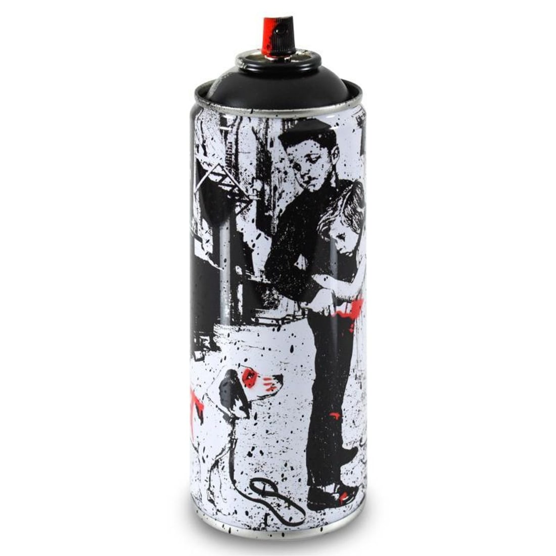 Mr. Brainwash, "Pup Art (Black)" Limited Edition Hand Painted Spray Can with Plate Signature.: Pup Art (Black) is a numbered limited edition hand painted spray can by Mr Brainwash. This piece bears the plate signature of the artist and comes from his 2020 Classic Spray Can Collection. Measures 