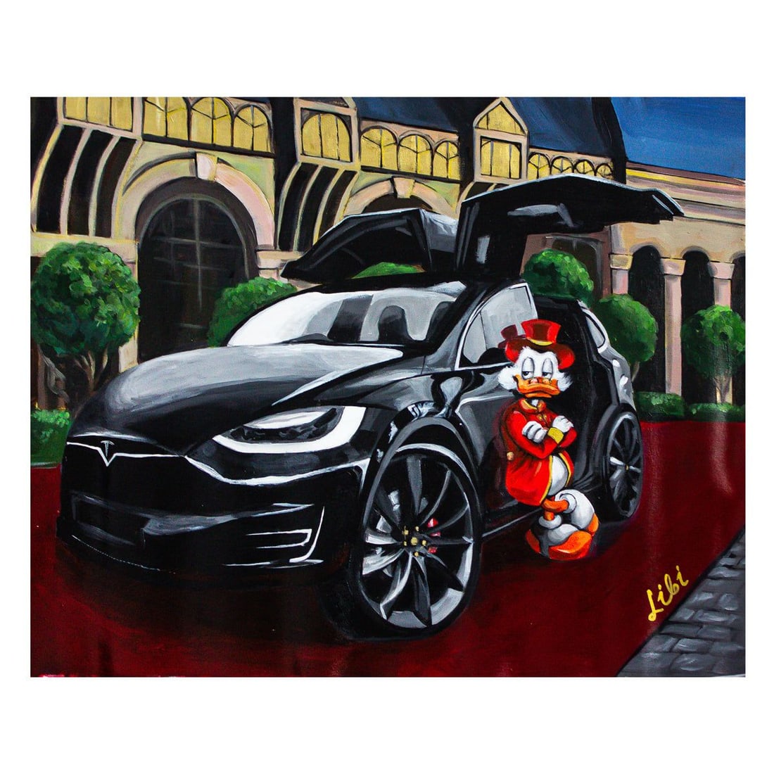 Libi- Original Acrylic on Canvas "EV": Artist: Libi. Medium: Original Acrylic on Canvas. Title: EV. Size: 24" x 30". Signature: Hand Signed by the artist. Certificate of Authenticity: From the publisher. Reference#: 60520.