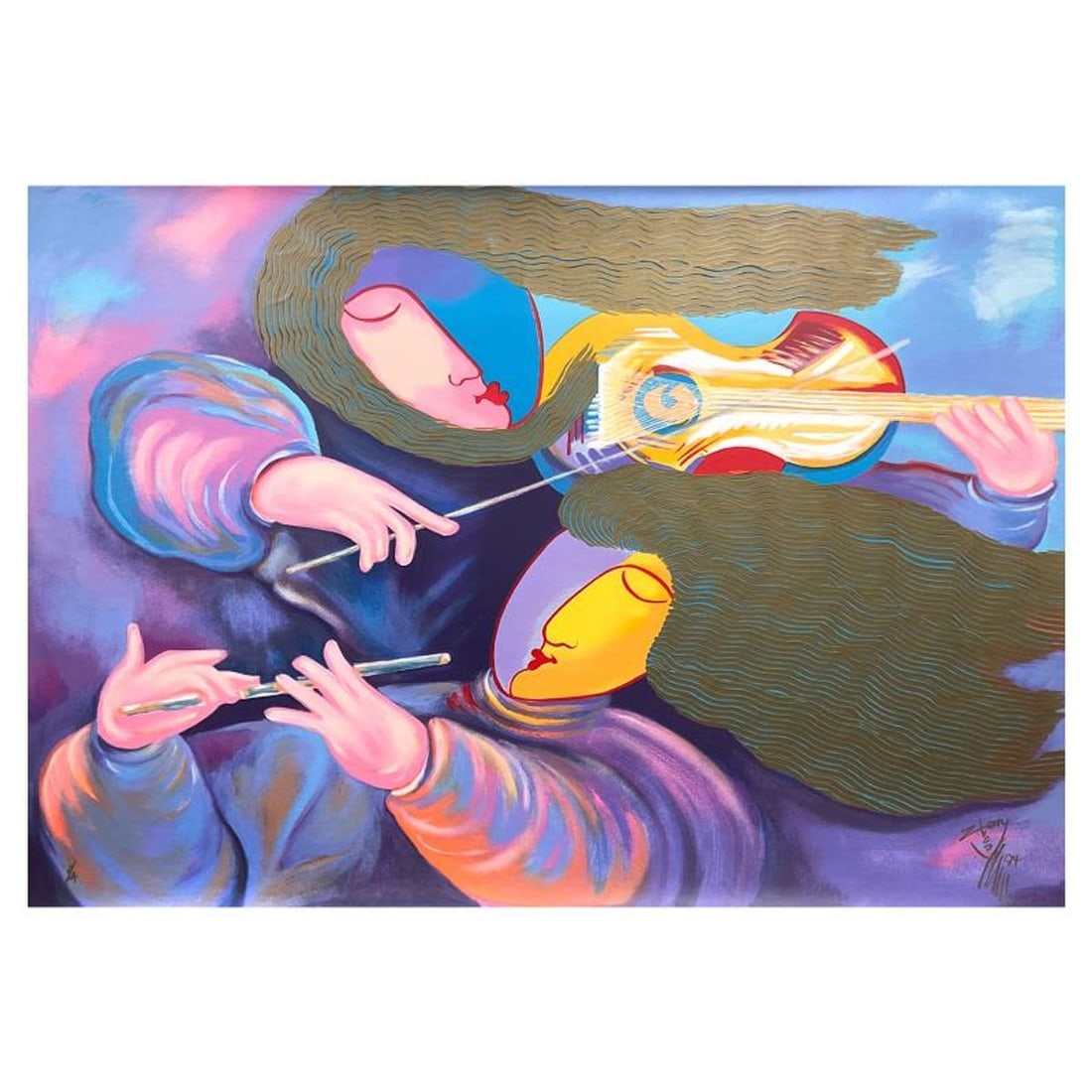 Lun Zen, "Musical Taste" Limited Edition Printer's Proof on Canvas, Numbered 1/4 and Hand Signed: Musical Taste is a limited edition printer's proof on canvas by Lun Zen, numbered 1/4 and hand signed by the artist. Includes Letter of Authenticity. Measures approx. 28" x 38" (image). There is a