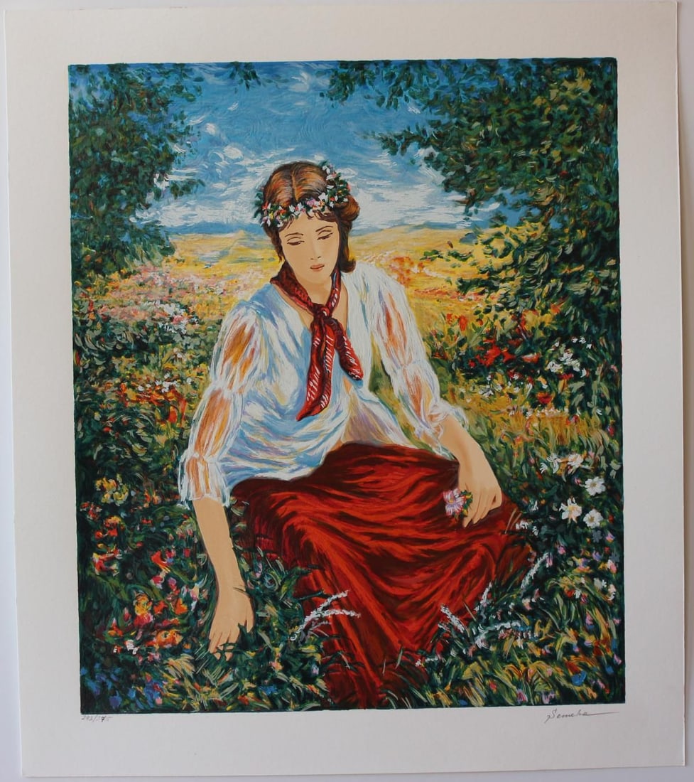 Igor Semeko- Original Serigraph on Paper "Peaceful Moments": Artist: Igor Semeko. Medium: Original Serigraph on Paper. Title: Peaceful Moments. Size: 19.5" x 16". Signature: Hand Signed by the Artist. Certificate of Authenticity: From the publisher. Reference#: