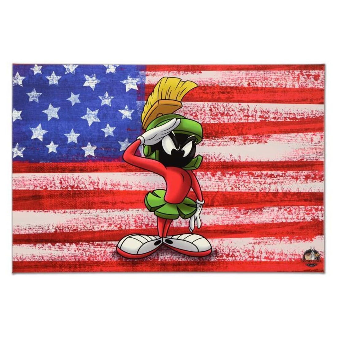 Looney Tunes, "Patriotic Series: Marvin" Numbered Limited Edition on Canvas with COA. This piece: Patriotic Series: Marvin is a limited edition giclee on gallery wrapped canvas by Looney Tunes. This piece comes from an edition of 250 and bears an imprint of Looney Tunes' official seal. Includes Ce