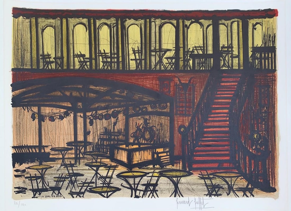 Bernard Buffet- Offset lithograph on paper "La Tavern" (1 of 3)