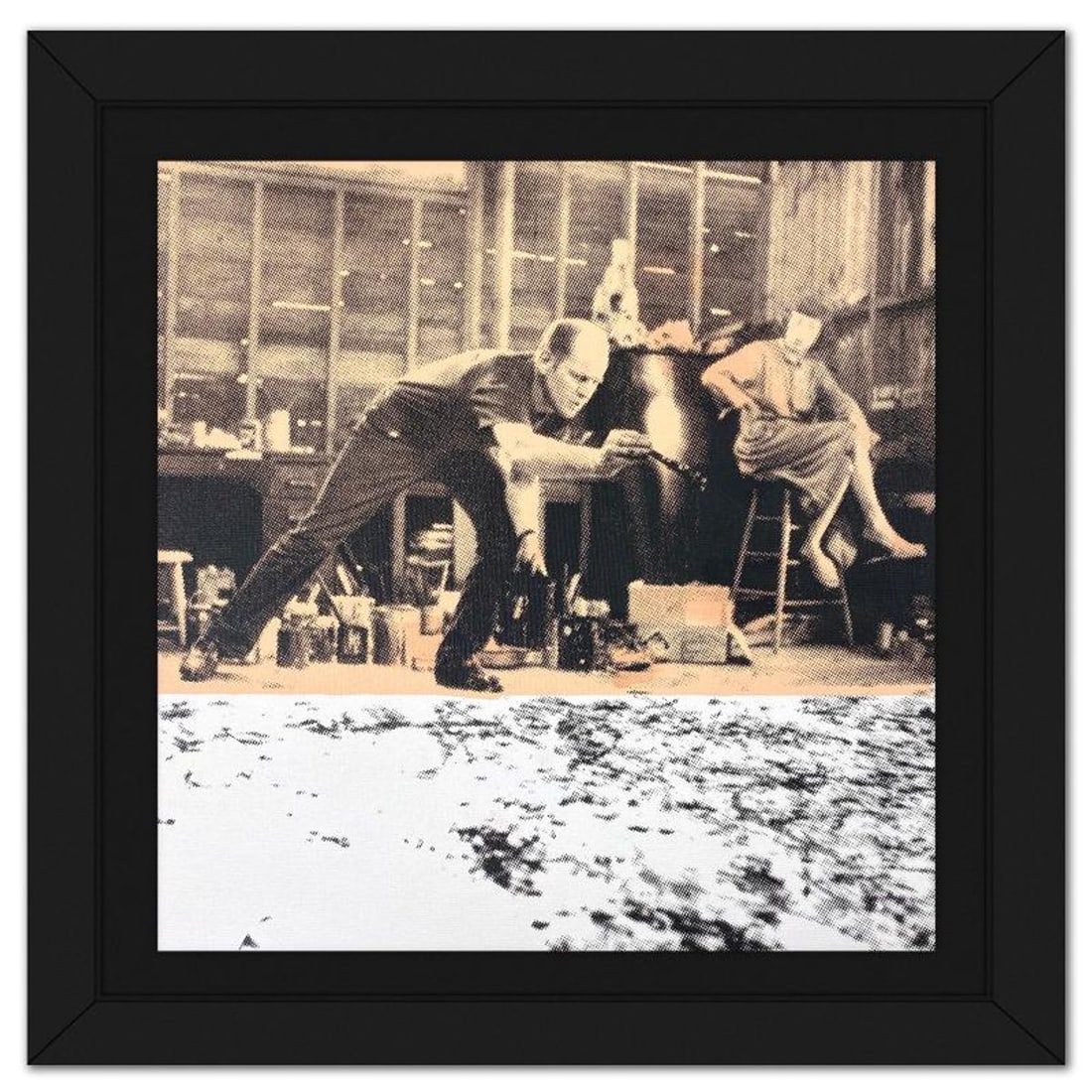 Steve Kaufman (1960-2010), "Jackson Pollock" Framed Hand Pulled Limited Edition Silscreen, Numbered: Jackson Pollock is a hand pulled limited edition silkscreen on canvas by Andy Warhol protege, Steve Kaufman (1960-2010), numbered AP 7/50 inverso and hand signed by the artist. This piece comes custom