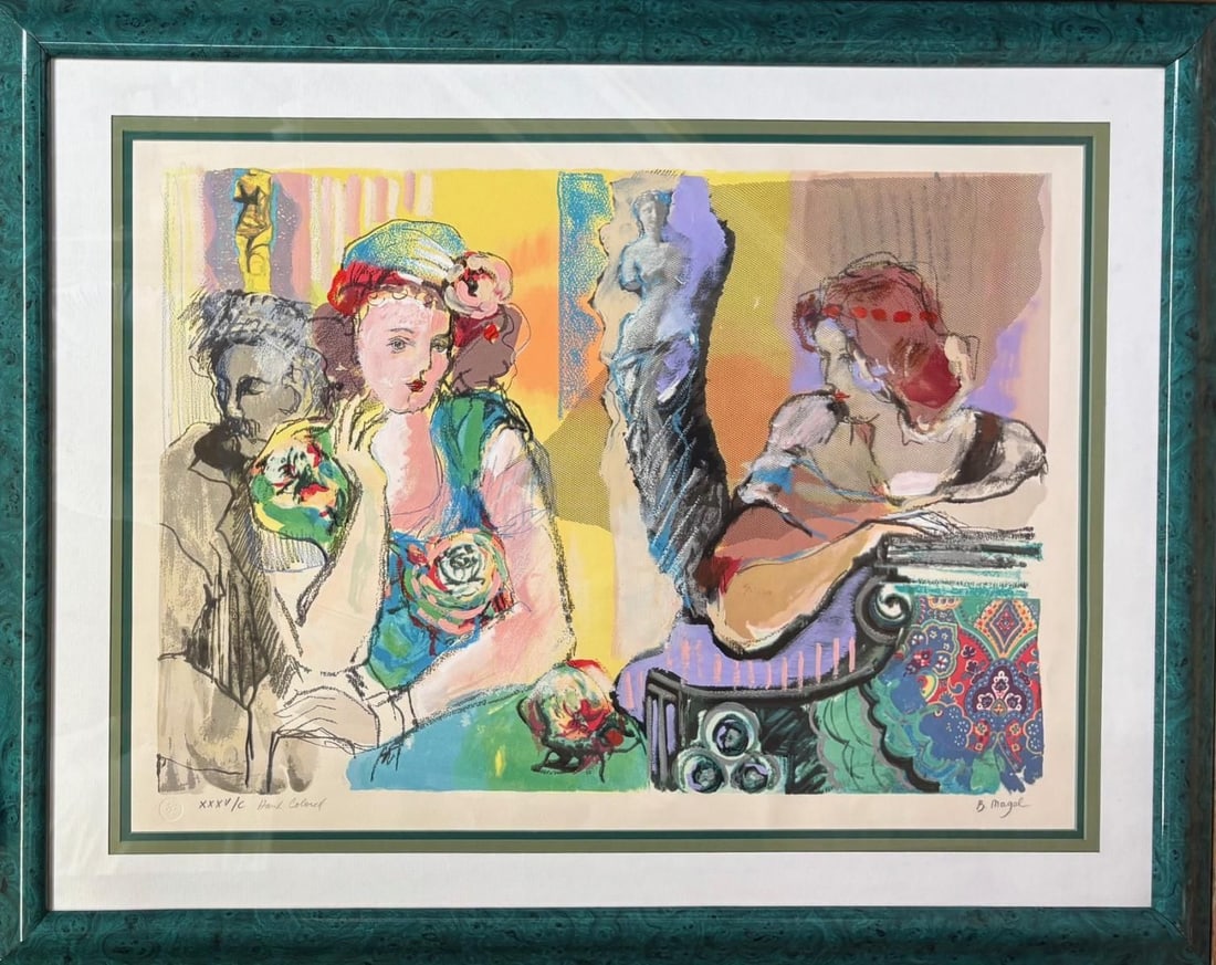 Bati­a Magal-Hand colored limited edition lithograph on paper: Artist: Bati­a Magal. Medium: Hand colored limited edition lithograph on paper. Measures approx. 30" x 40" (framed). Signature: Hand signed.