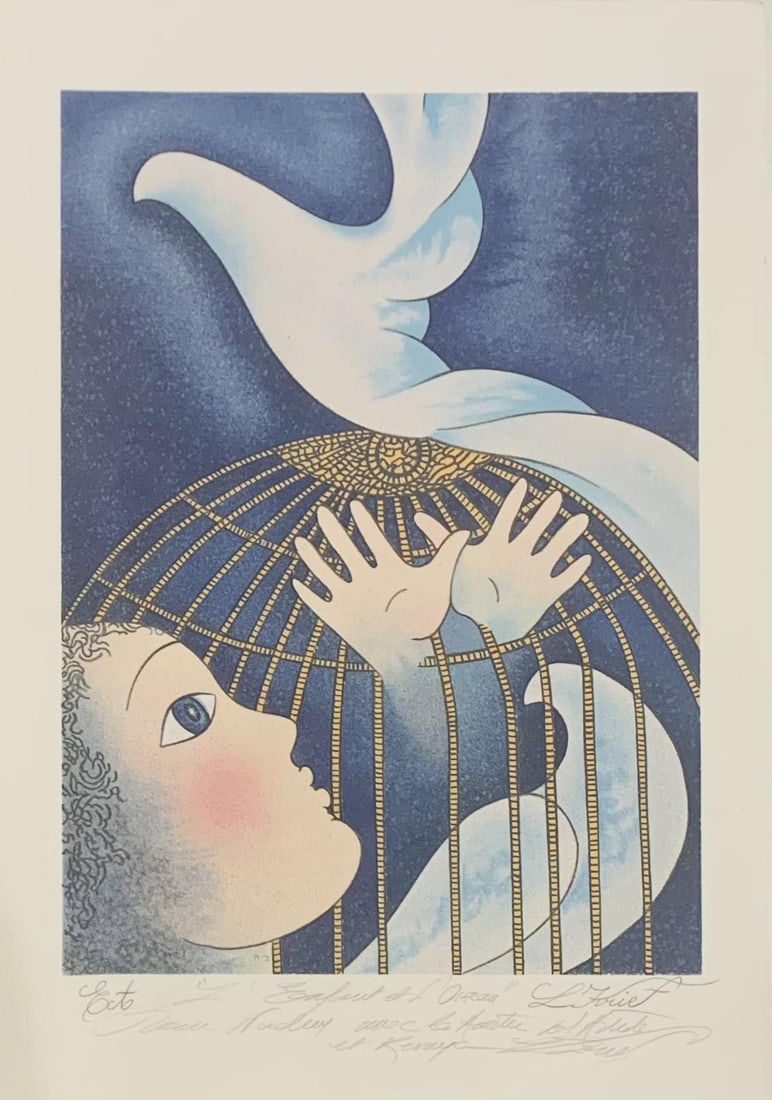 Lucien Krief- Lithograph on paper: Artist: Lucien Krief. Medium: Lithograph on paper. Size: 20" x 16". Signature: Hand signed and numbered. Reference#: 28161.