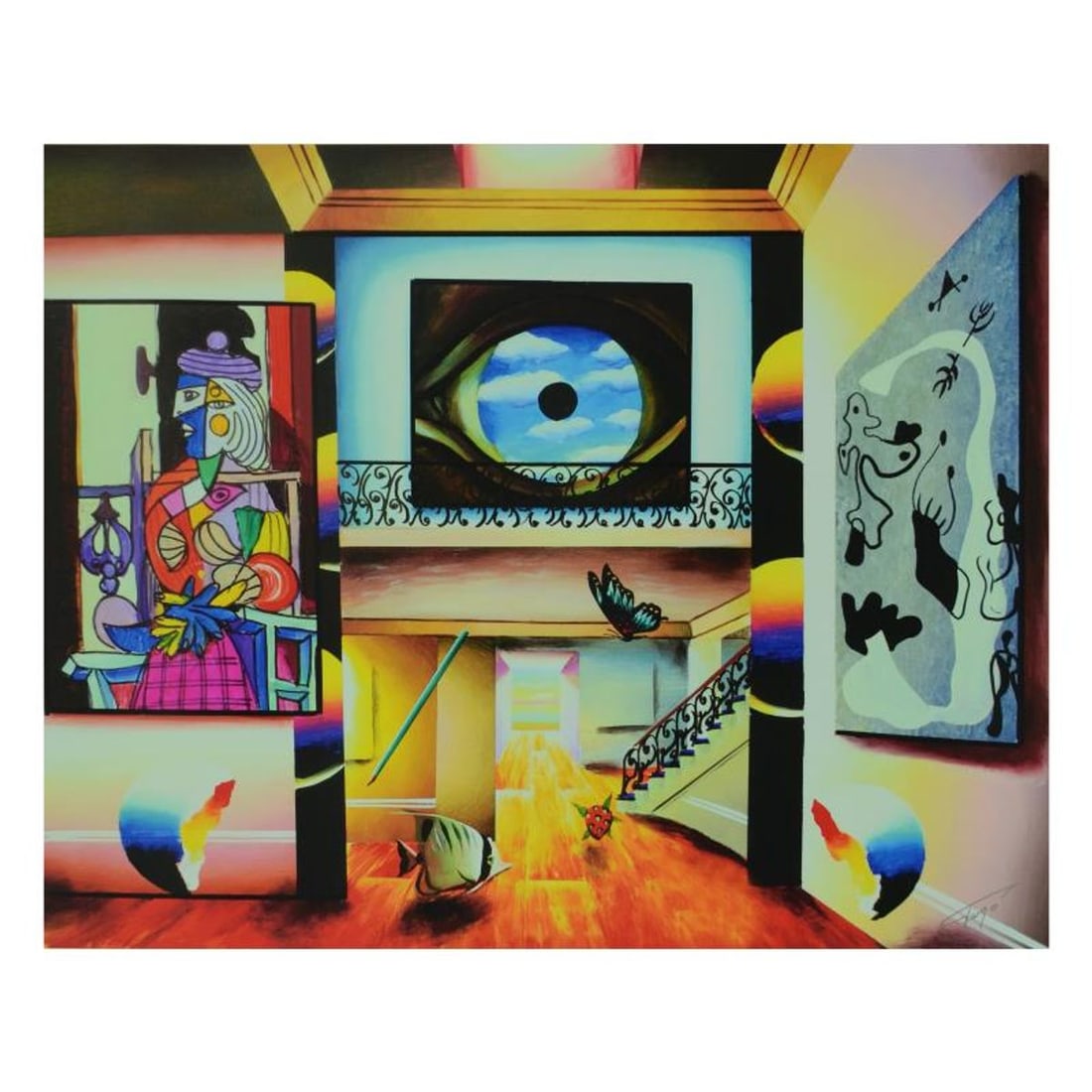 Ferjo, "Clouds in My Eye" Limited Edition on Canvas, Numbered and Signed with Letter of: Clouds in My Eye is a limited edition giclee on canvas, bearing Ferjo's authorized signature. Includes Letter of Authenticity. Measures approx. 24" x 20" (image). This item requires special handling a