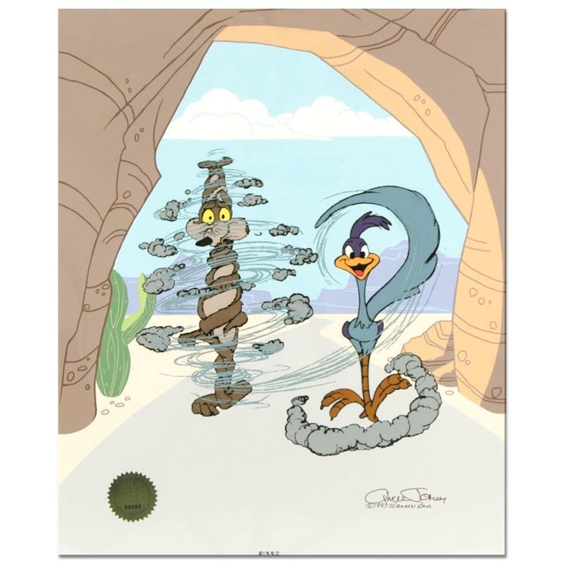 Turnabout is Fair Play by Chuck Jones (1912-2002). Limited Edition Animation Cel Edition with Hand: Own this amazing piece based on the original line image hand drawn and hand-inked on paper by Chuck Jones! "Turnabout is Fair Play" is a limited edition animation cel from a sold out edition with