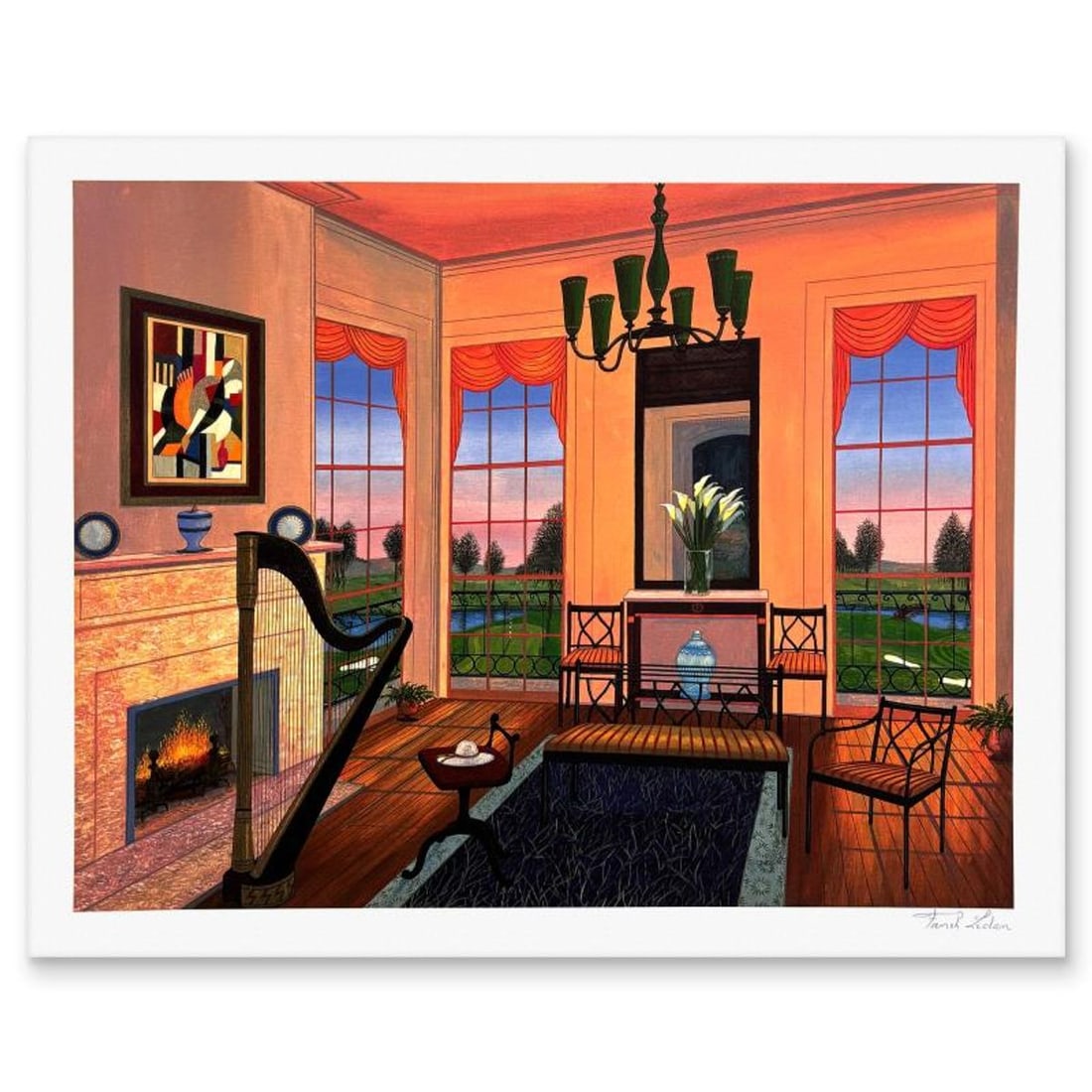 Fanch Ledan, "Art Room With a View" Limited Edition Serigraph, AP Numbered and Hand Signed with: Art Room With a View is a limited edition serigraph on paper by Fanch Ledan, AP numbered and hand signed by the artist. Includes Letter of Authenticity. Measures approx. 17" x 21" (border), 15" x 19"