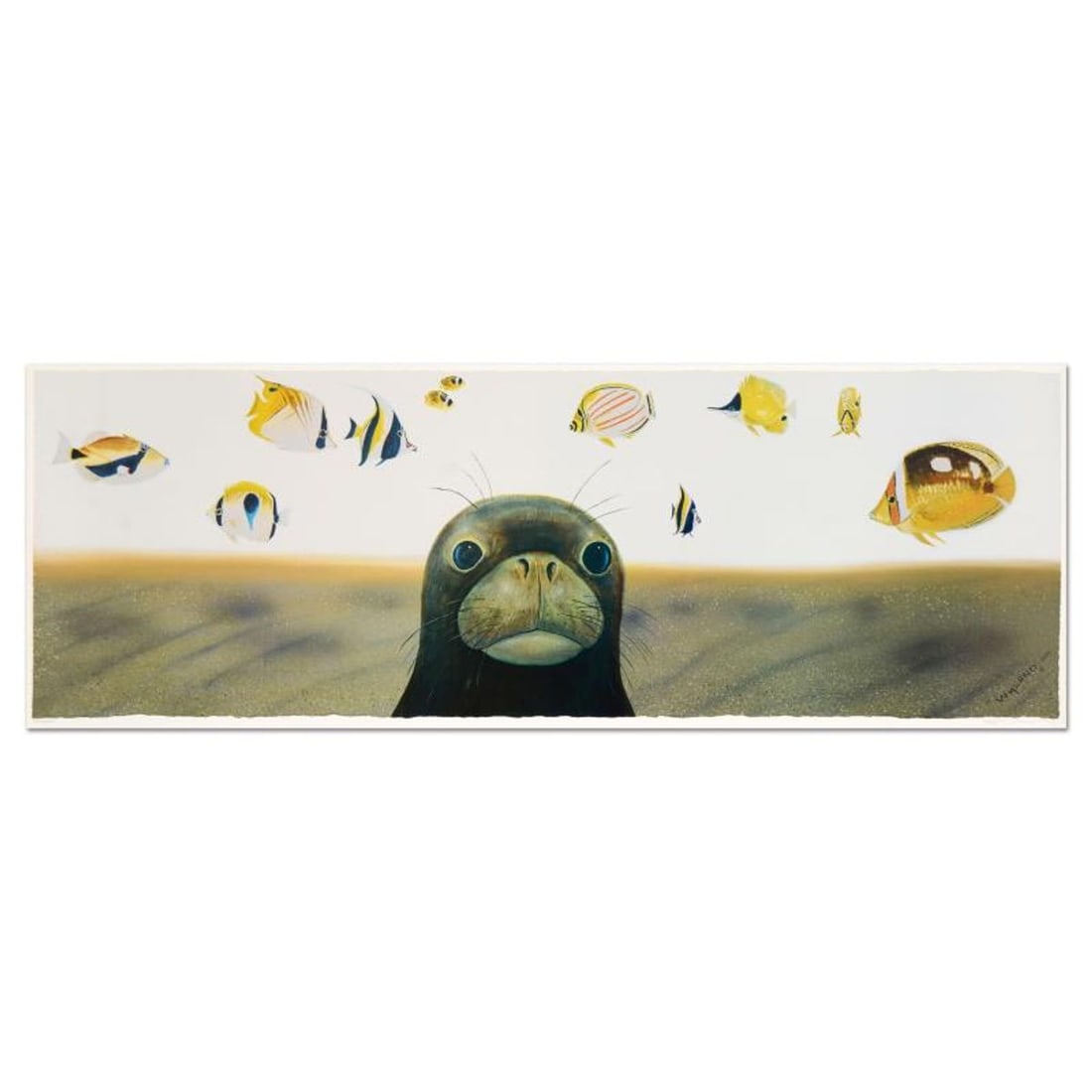 Wyland, "Hawaiian Sea Life" Limited Edition Lithograph, Numbered and Hand Signed with Certificate of: Hawaiian Sea Life is a limited edition lithograph on paper by Wyland, numbered and hand signed by the artist. Includes Certificate of Authenticity. Measures approx. 40" x 15" (border), 38.5" x 13.5"