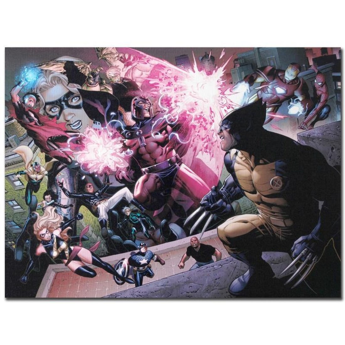 Marvel Comics "Avengers: The Children's Crusade #2" Numbered Limited Edition Giclee on Canvas by Jim: A piece of comic book history, this limited edition, from original art by Jim Cheung, depicts Hulkiling, Wiccan, and Magneto, Ms. Marvel, captain America, Wolverine and many other marvel characters.