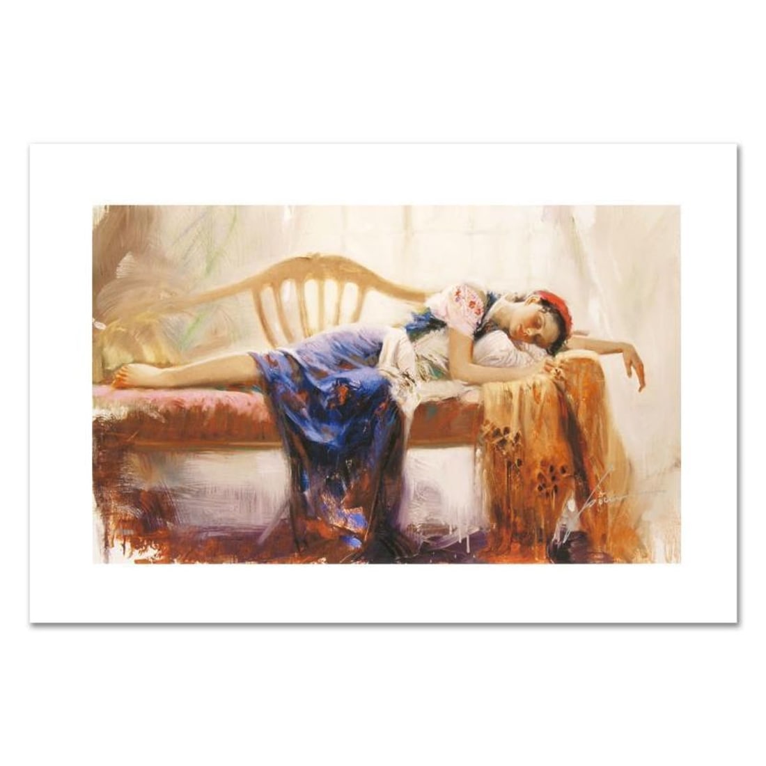 Pino (1939-2010), "At Rest" Hand Signed Limited Edition on Canvas with Certificate of Authenticity.: At Rest is a limited edition giclee on canvas by Pino (1939-2010), numbered and hand signed by the artist. Includes Certificate of Authenticity. Measures approximately 12" x 20". Reference#: 92968.