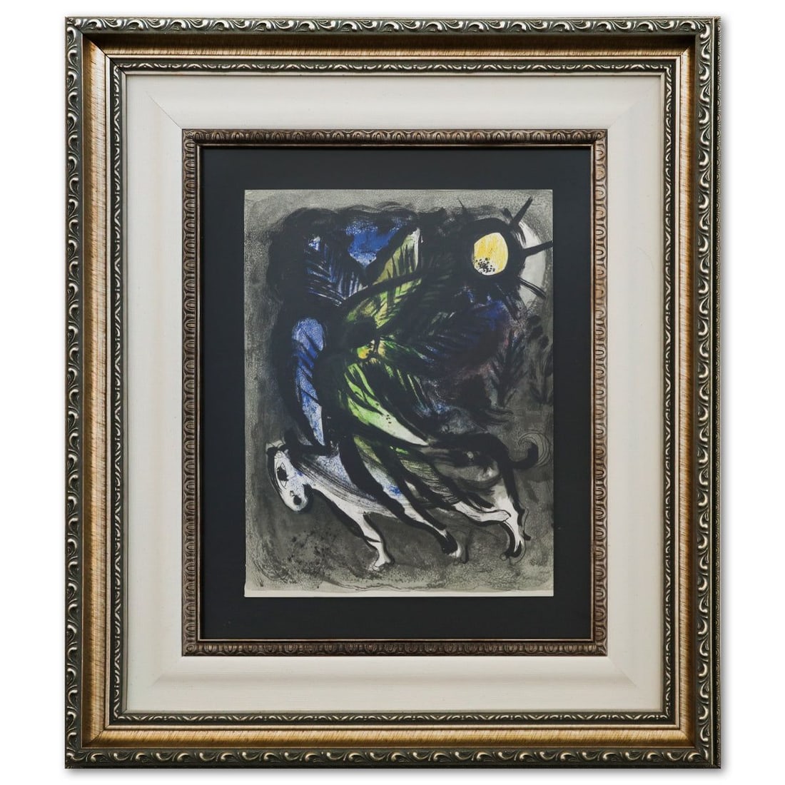 Marc Chagall- Lithograph on Paper "The Angel": Artist: Marc Chagall. Medium: Lithograph on Paper. Title: The Angel. Size: 12" x 9.5". Measures approx. 23" x 20" (framed). Certificate of Authenticity: Is included. Reference#: 47461.