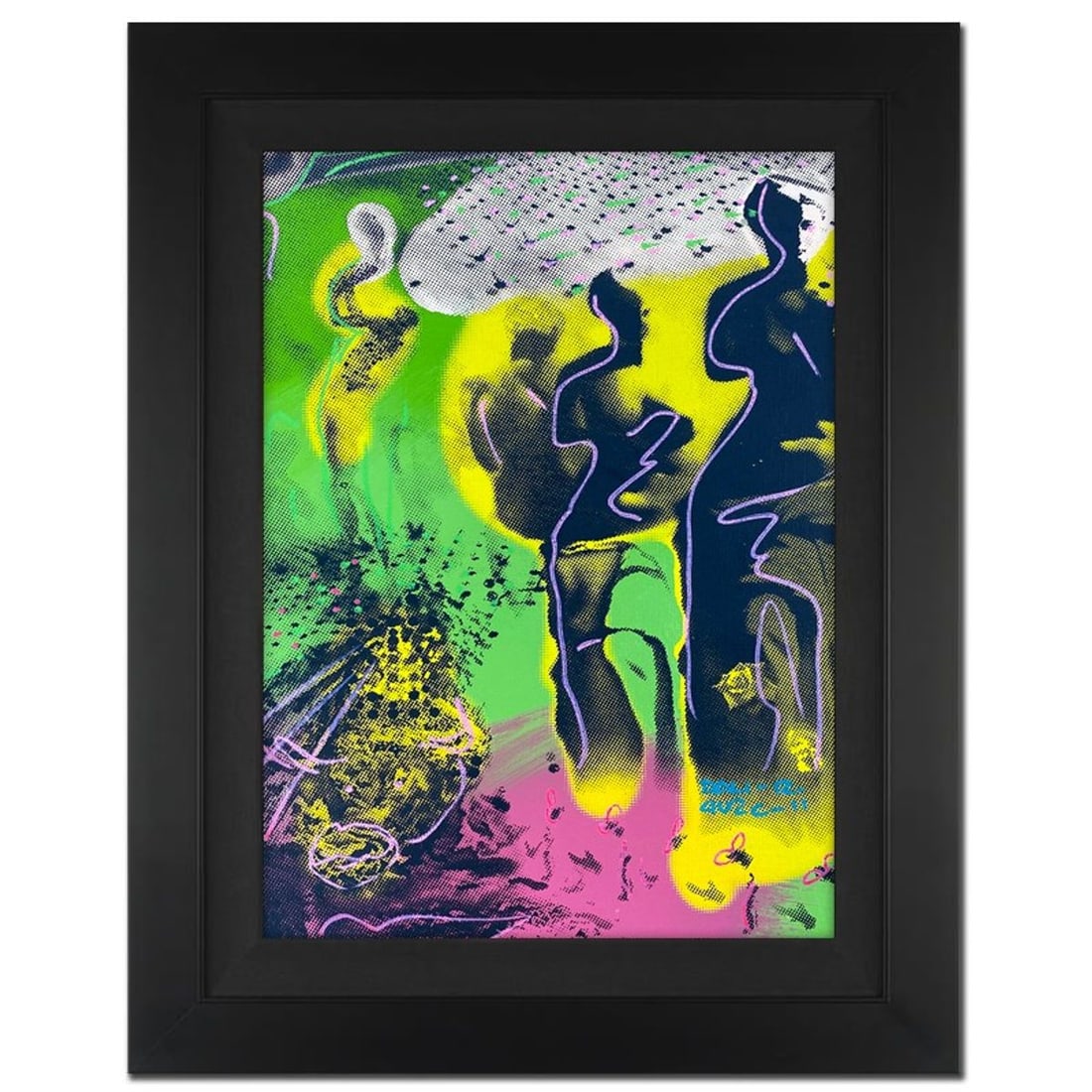 Ringo Daniel Funes, "Hallucinogenic Toreador" Framed One-of-a-Kind Mixed Media on Canvas, Hand: Hallucinogenic Toreador is a one-of-a-kind hand-pulled mixed media silkscreen on canvas by Ringo (Daniel Funes) - protege of Andy Warhol's apprentice, Steve Kaufman.This piece is hand signed by the ar