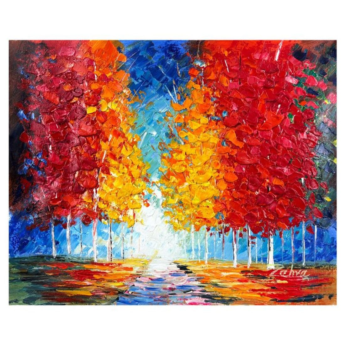 Zahra, Original Acrylic Painting on Canvas, Hand Signed with Letter of Authenticity.: This is an original acrylic painting on canvas by Zahra, hand signed by the artist. Includes Letter of Authenticity. Measures approx. 20" x 24" (image).