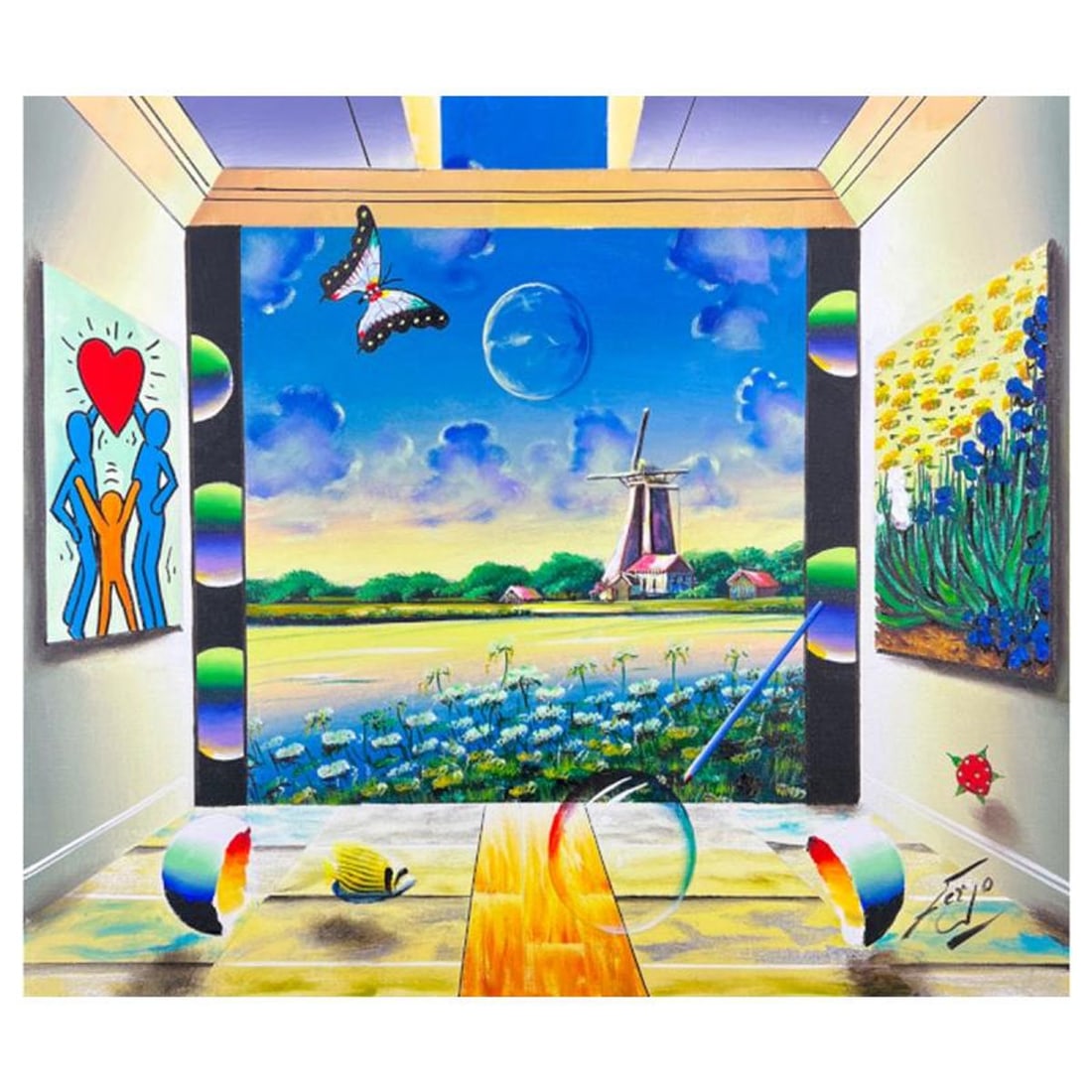 Ferjo, "Perspective of Life" Hand Signed Original Painting on Canvas with Letter of Authenticity: Perspective of Life is an original painting, oil on stretched canvas, by Ferjo. Hand signed by the artist, this piece comes with a letter of authenticity. Measures approximately 24" x 30" (image).