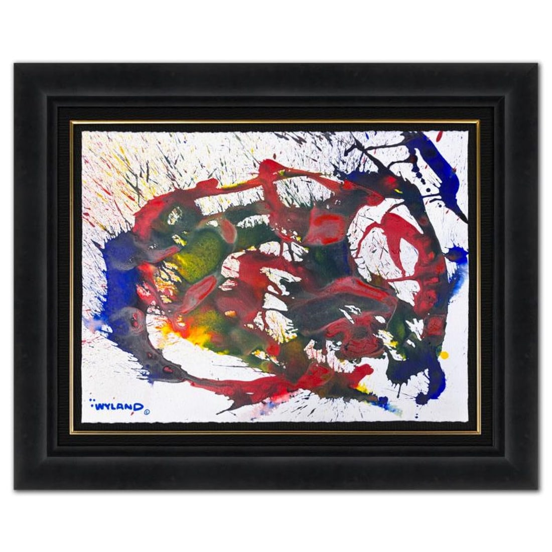 Wyland, "Untitled Abstract" Framed Original Painting on Paper, Hand Signed with Letter of: This is an original watercolor painting on paper by Wyland, hand signed by the artist. This piece comes custom framed. Includes Letter of Authenticity. Measures approximately 31" x 38.5" x (framed), 2