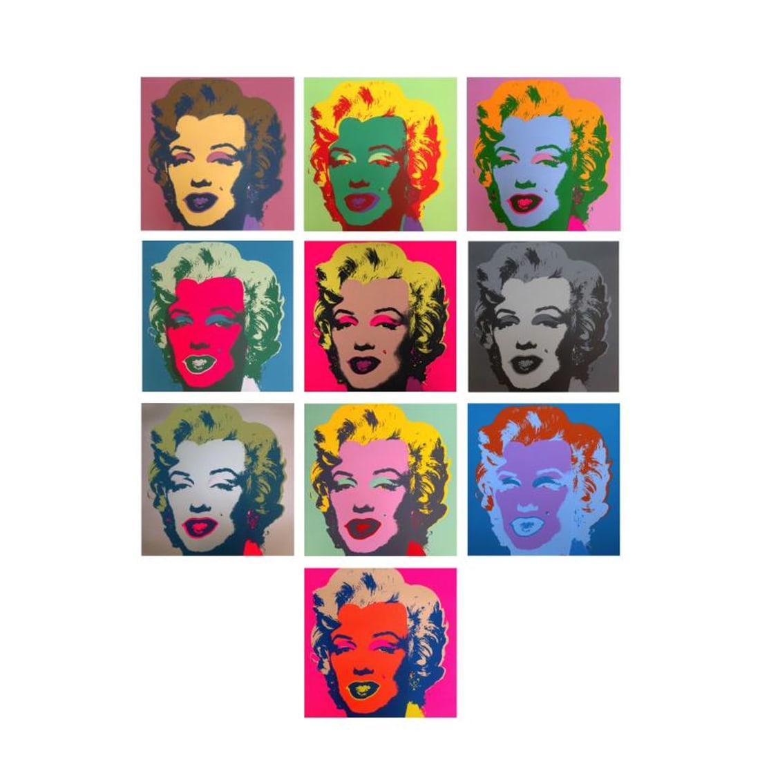 Andy Warhol "Classic Marilyn Portfolio" Suite of 10 Silk Screen Prints from Sunday B Morning.: Classic Marilyn Portfolio is a suite of 10 silk screen prints on paper (open edition) from Sunday B Morning featuring the works of Andy Warhol. The piece is stamped in blue on the back with "Published