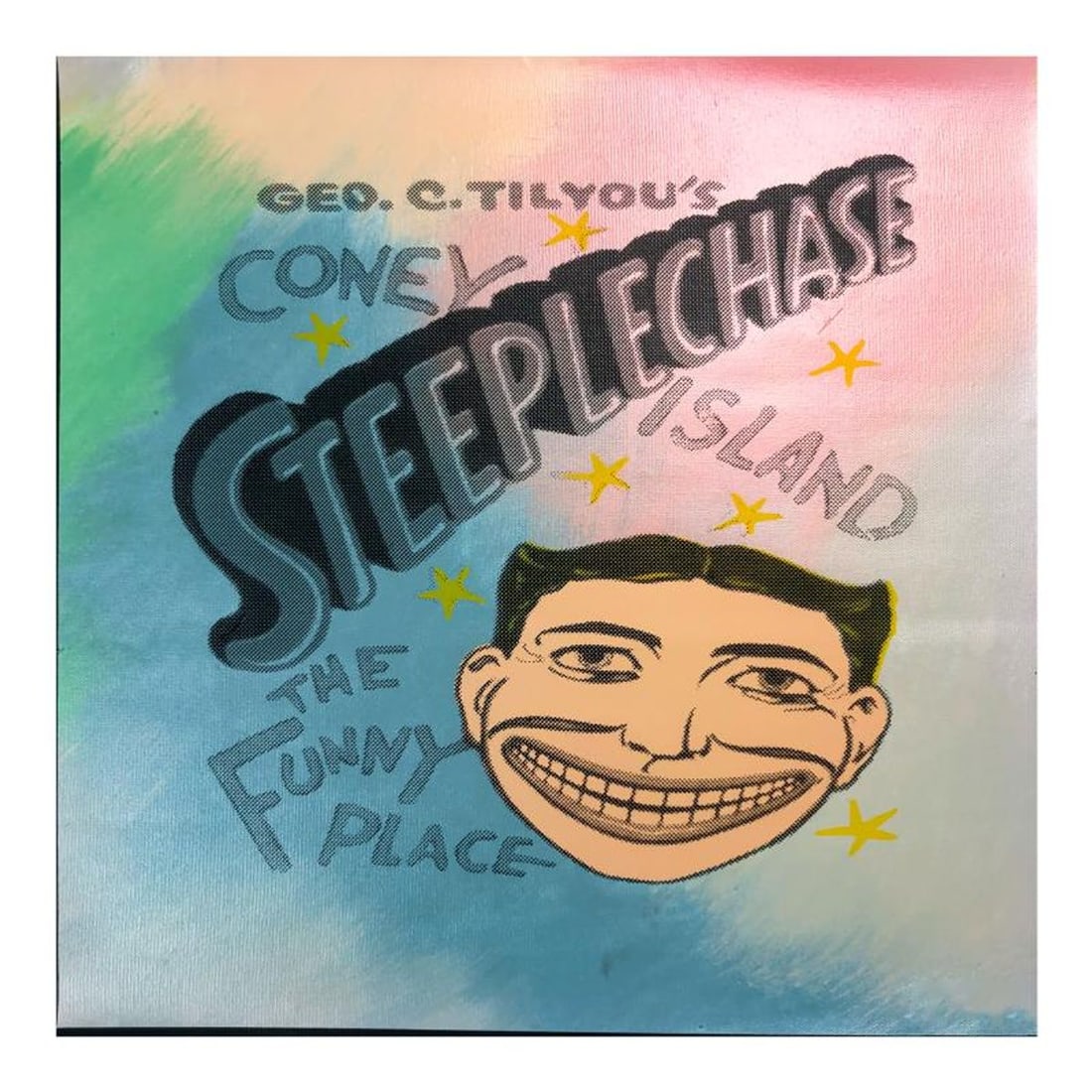 Steve Kaufman (1960-2010), "Steepechase, Coney Island" Hand Signed and Numbered Limited Edition Hand (1 of 2)
