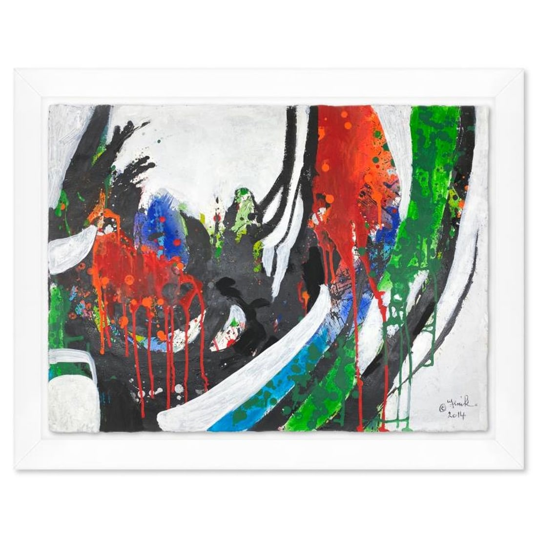 Jenik Cook, Framed Original Acrylic Painting, Hand Signed, Letter of Authenticity.: This is an original acrylic painting on paper by Jenik Cook. Hand signed by the artist, it includes Letter of Authenticity. This piece comes from the artist's personal collection. Measures approximate