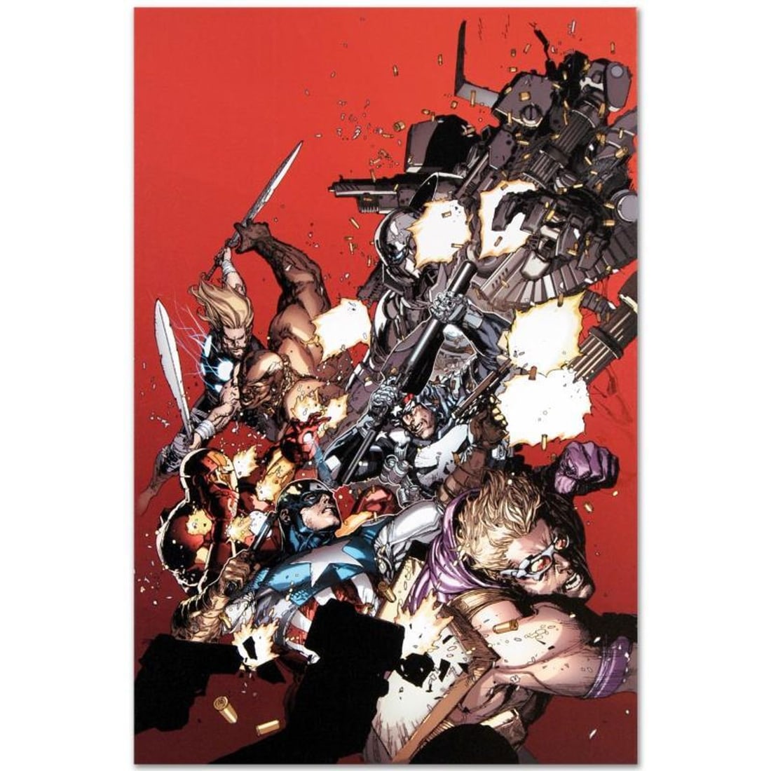 Marvel Comics "Ultimate Avengers vs. New Ultimates #1" Numbered Limited Edition Giclee on Canvas by: A piece of comic book history, this limited edition, from original art by Leinil Francis Yu, depicts the heroic Avengers. After winning the Wizard's Drawing Board Contest, Marvel Comics hired Leinil F