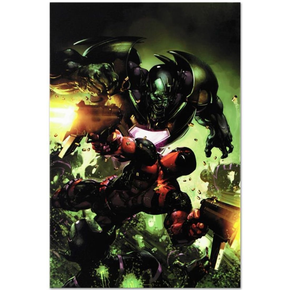 Marvel Comics "Deadpool #3" Numbered Limited Edition Giclee on Canvas by Clayton Crain with COA.: A piece of comic book history, this limited edition, from original art by Clayton Crain, depicts classic Marvel characers. Clayton Crain is an American comic book artist, who primarily uses digital pa