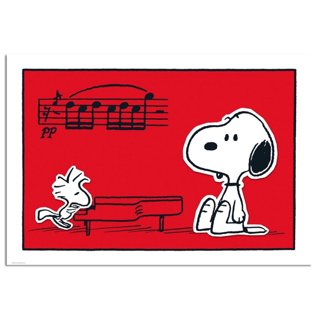 Peanuts, "Snoopy and Woodstock, the Musical: Red" Hand Numbered Limited Edition Fine Art Print with: A vibrant and striking edition portraying the simple yet emotive art of Charles. M. Schulz, creator of PEANUTS . You'll love the color, it really POPS in person! It looks incredible on the wall and wi