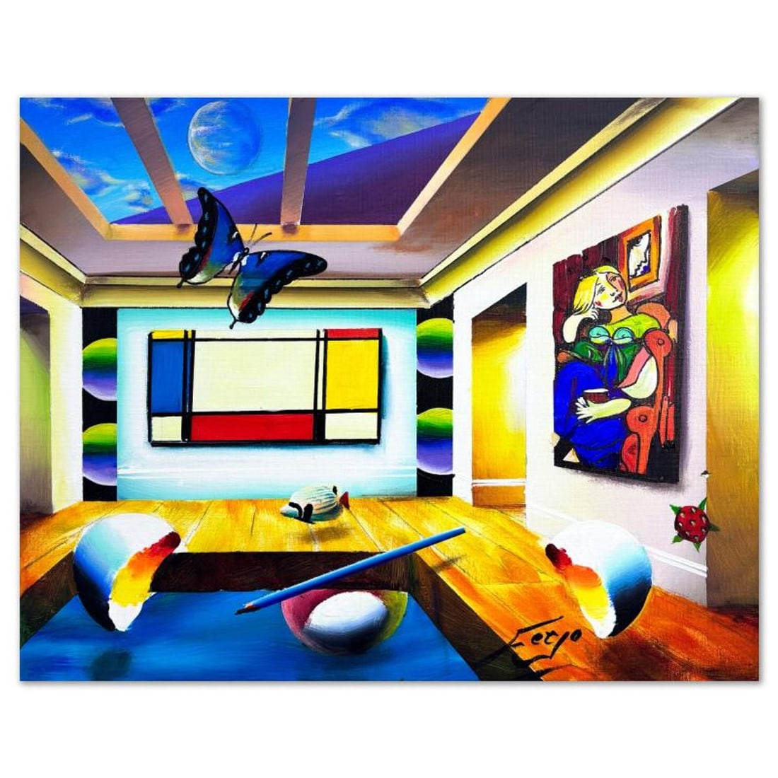Ferjo, Hand Signed Original Painting on Canvas with Letter of Authenticity. (1 of 2)