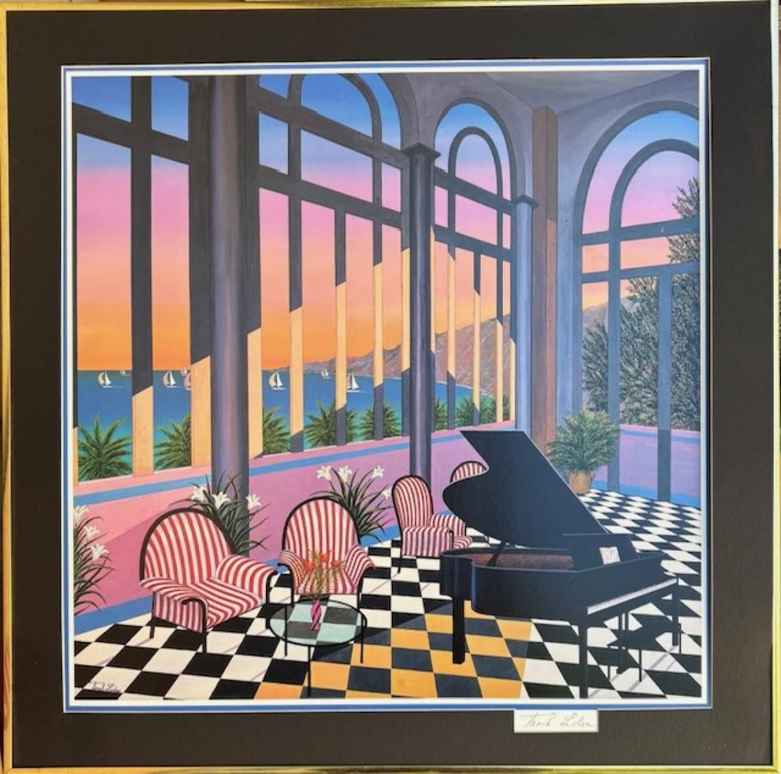 Fanch Leadan- Offset Lithograph: Artist: Fanch Leadan. Medium: Offset Lithograph. Measures approx. 28" x 28" (framed). Signature: Hand Signed. Reference#: 33505.