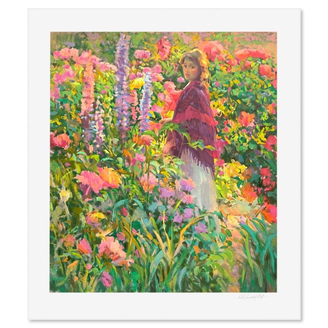 Don Hatfield, "Private Garden" Limited Edition Printer's Proof Serigraph, Numbered and Hand Signed: Private Garden is a limited edition printer's proof serigraph on paper by Don Hatfield, numbered and hand signed by the artist. Includes Letter of Authenticity. Measures approx. 33.5" x 29" (border), 