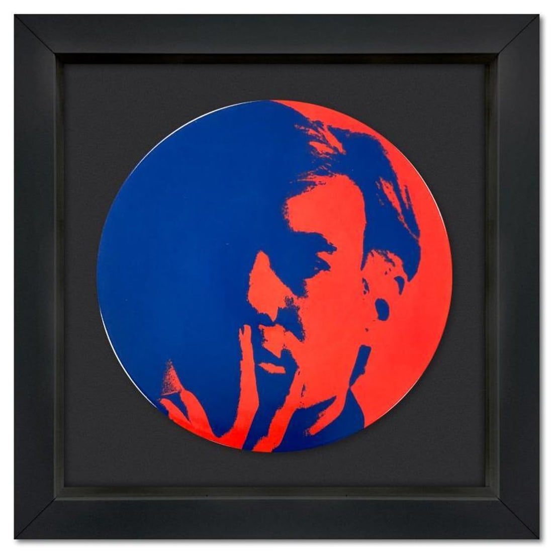 Andy Warhol (1928-1987), "Self Portrait (Red)" Framed Limoges Porcelain Plate. (1 of 2)