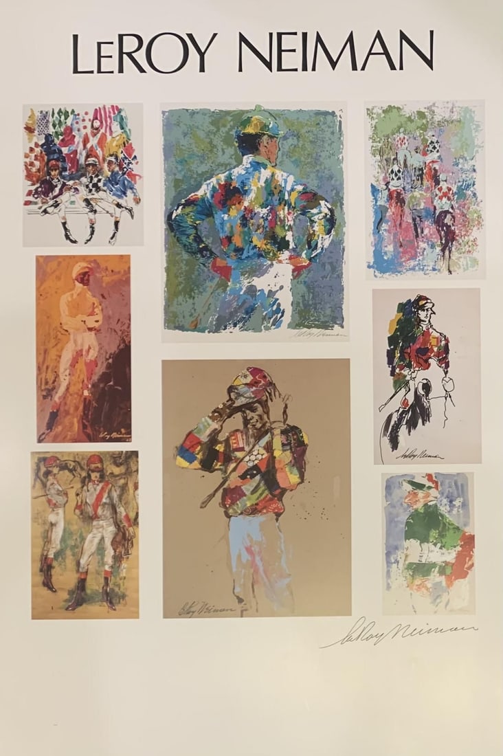 Leroy Neiman- Hand signed offset lithograph "Jockey": Artist: Leroy Neiman. Medium: Hand signed offset lithograph. Title: Jockey. Size: 25" x 35". Reference#: 28440.