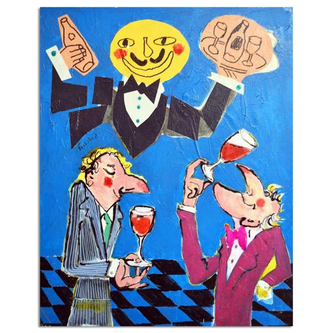 Wayne Ensrud, "Best Friends" Mixed Media Original Artwork with COA. (1 of 1)
