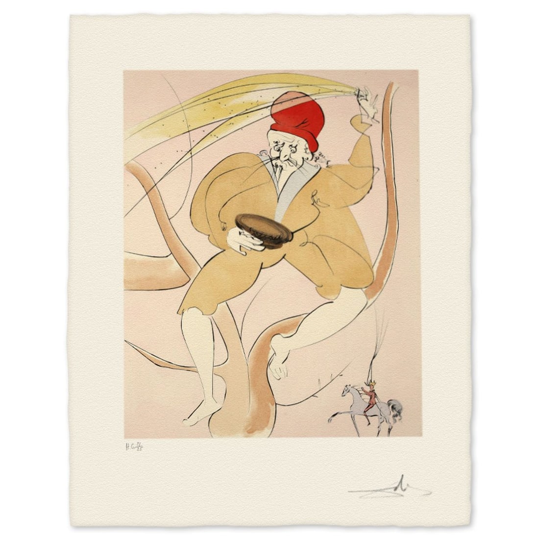Salvador Dali- Etching "Hanasakaji san- The Old Man that Made Trees Blossom": Artist: Salvador Dali. Medium: Etching. Title: Hanasakaji san- The Old Man that Made Trees Blossom. Size: 26" x 20". Signature: Hand signed and numbered. Reference#: 74727.