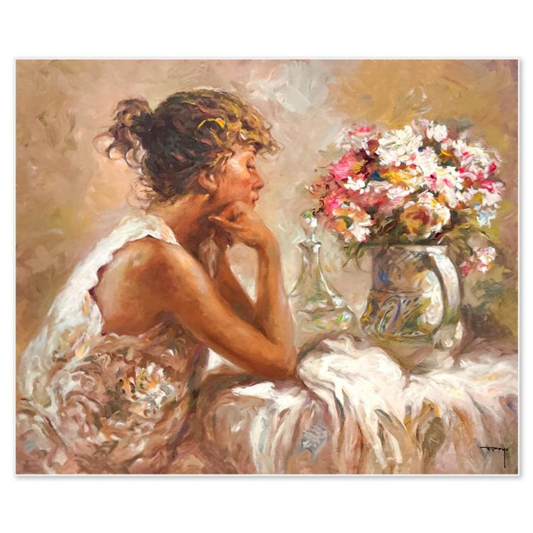 Royo, "Pensativa" Limited Edition Publisher's Proof on Clay-Board (24" x 29"), Numbered and Hand (1 of 2)