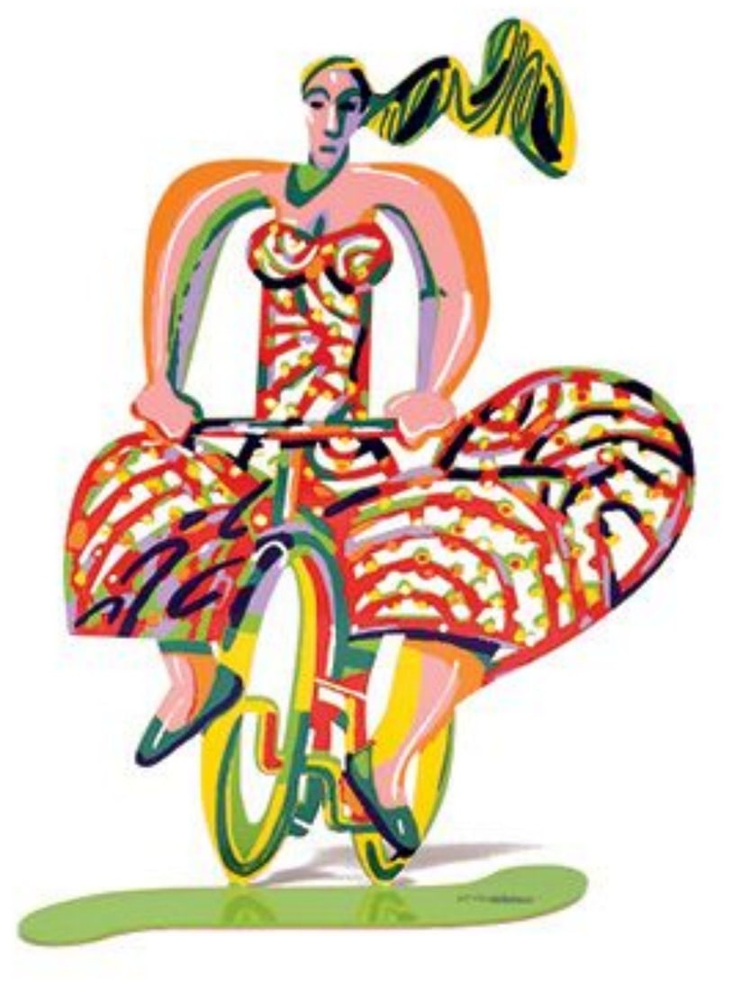 David Gerstein- Free Standing Sculpture "Summer Rider": Artist: David Gerstein. Medium: Free Standing Sculpture. Title: Summer Rider. Size: 14" x 10.5". Signature: Signed by the artist. Certificate of Authenticity: Is included. Additional: This piece is fr