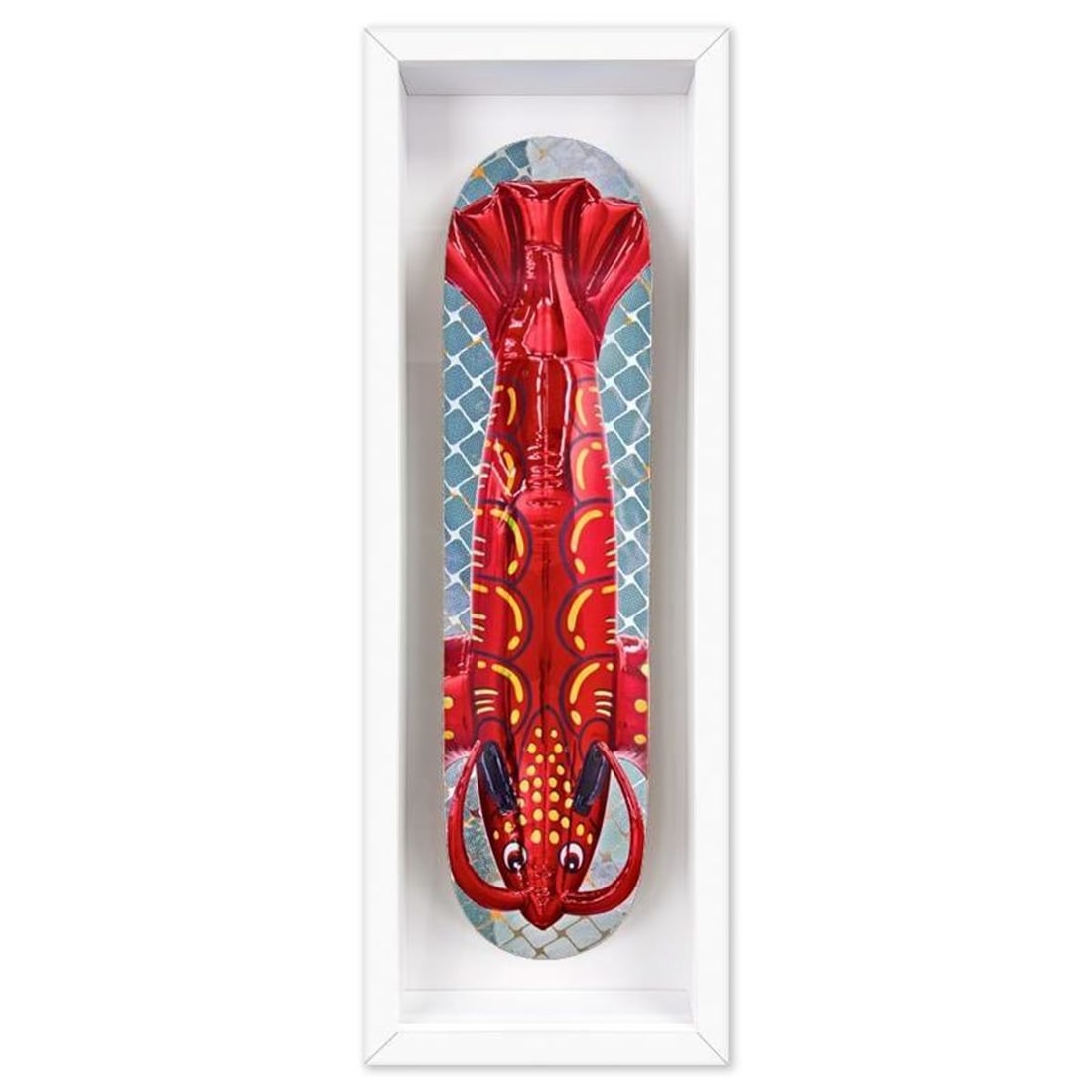 Jeff Koons, "Lobster" Framed Limited Edition Skateboard, Plate Signed with Letter of Authenticity.: Lobseter is a limited edition skateboard featuring art by Jeff Koons, bearing the plate signature of the artist inverso. This comes custom framed. Includes Letter of Authenticity. Measures approx.